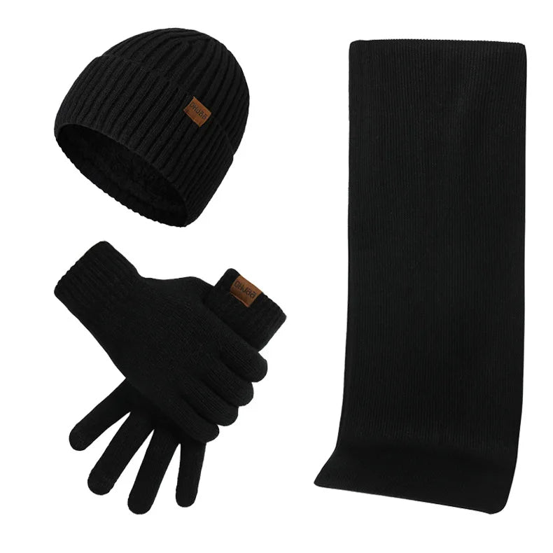 Men's Winter Set: Beanie, Scarf, and Gloves