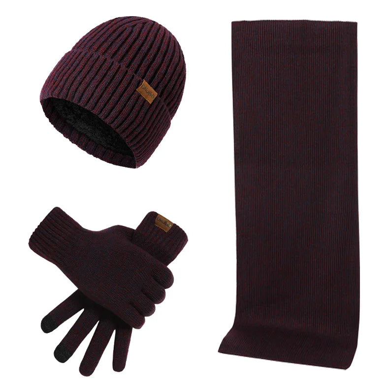 Men's Winter Set: Beanie, Scarf, and Gloves