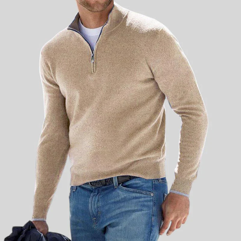 Lerra Belloni Men's V-Neck Sweater with Zipper