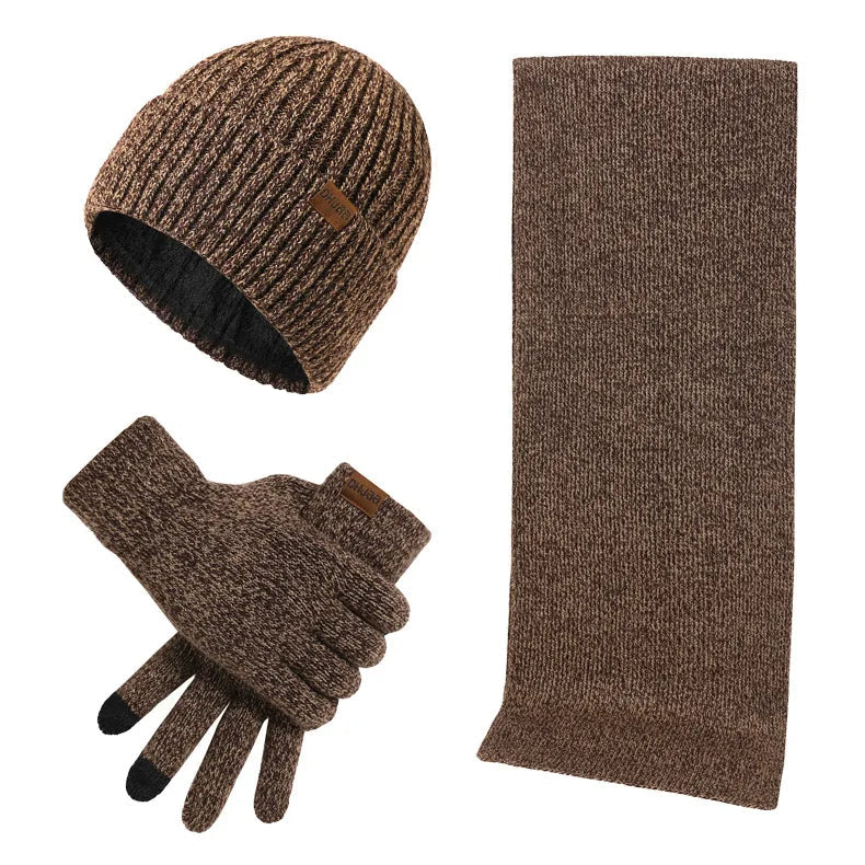 Men's Winter Set: Beanie, Scarf, and Gloves