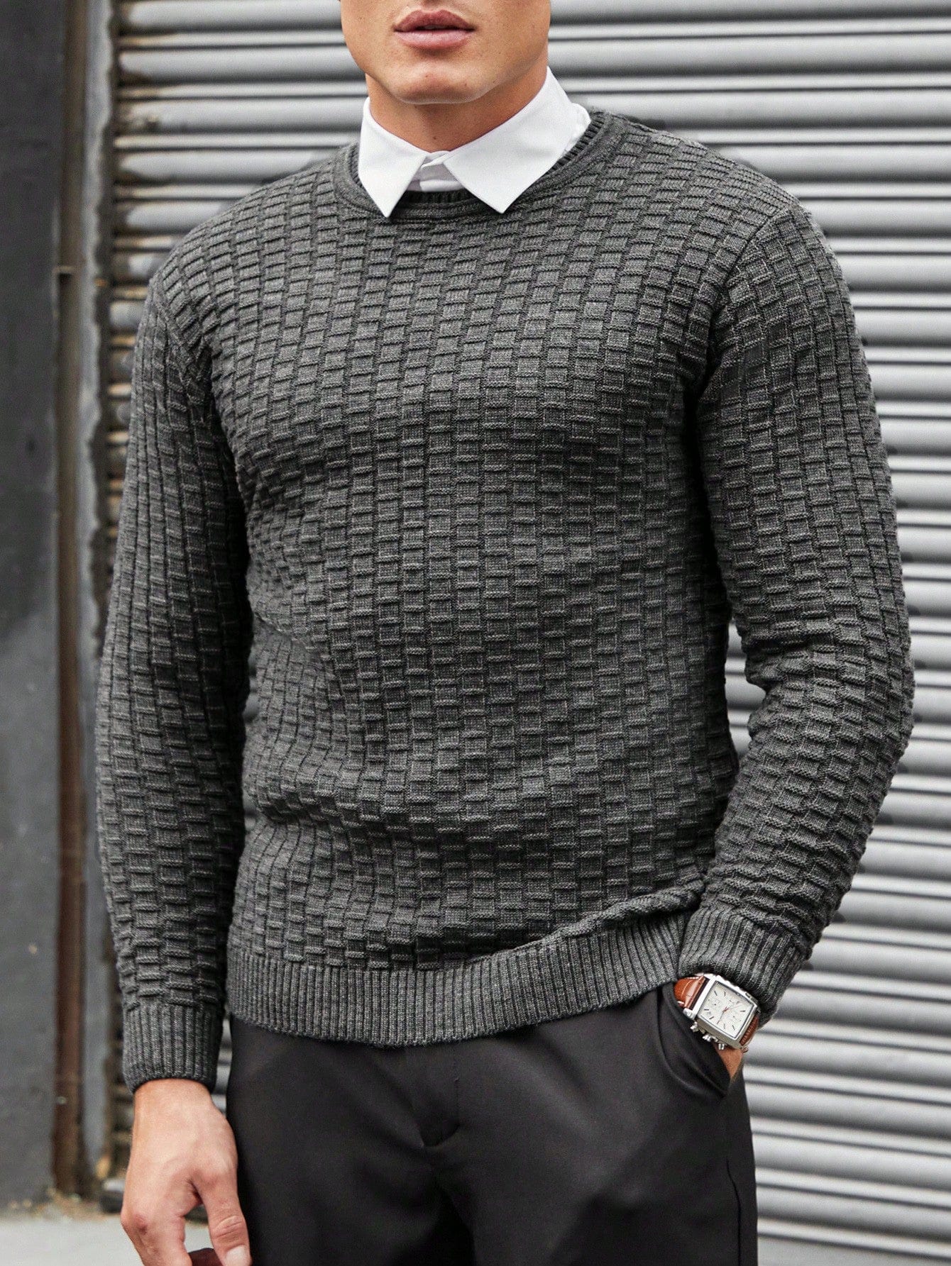 LUIGI | Textured Jacquard Knit Sweater