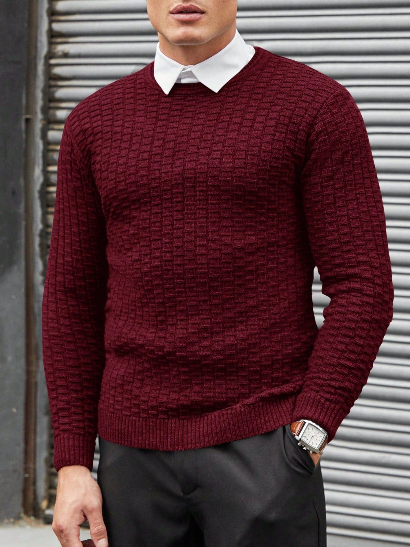 LUIGI | Textured Jacquard Knit Sweater