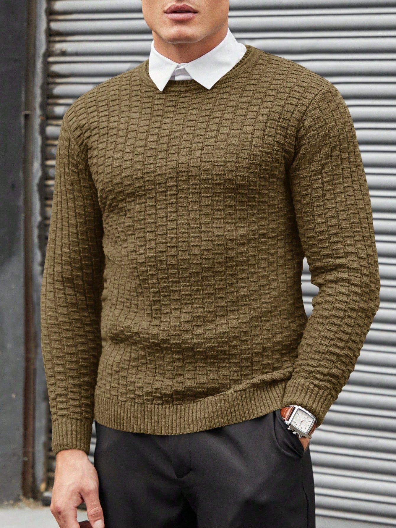 LUIGI | Textured Jacquard Knit Sweater