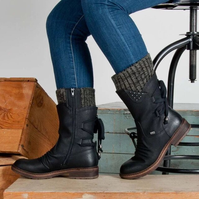 Women's Mid-Calf Leather Boots